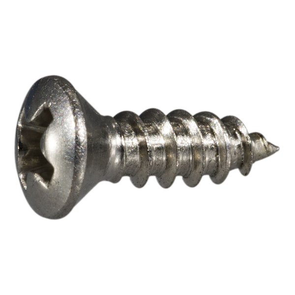 Midwest Fastener Sheet Metal Screw, #4 x 3/8 in, 18-8 Stainless Steel Oval Head Phillips Drive, 100 PK 05210